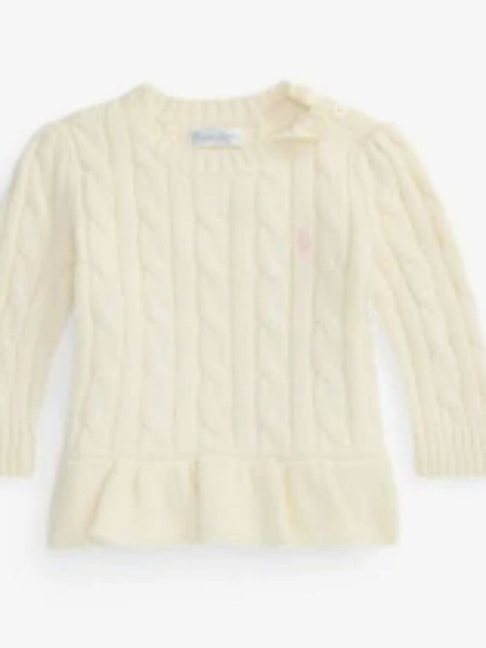 Ralph Lauren Baby Girl's Cable-Knit Cotton Peplum Sweater